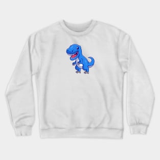 Cute Blue Dinosaur Cartoon Crewneck Sweatshirt